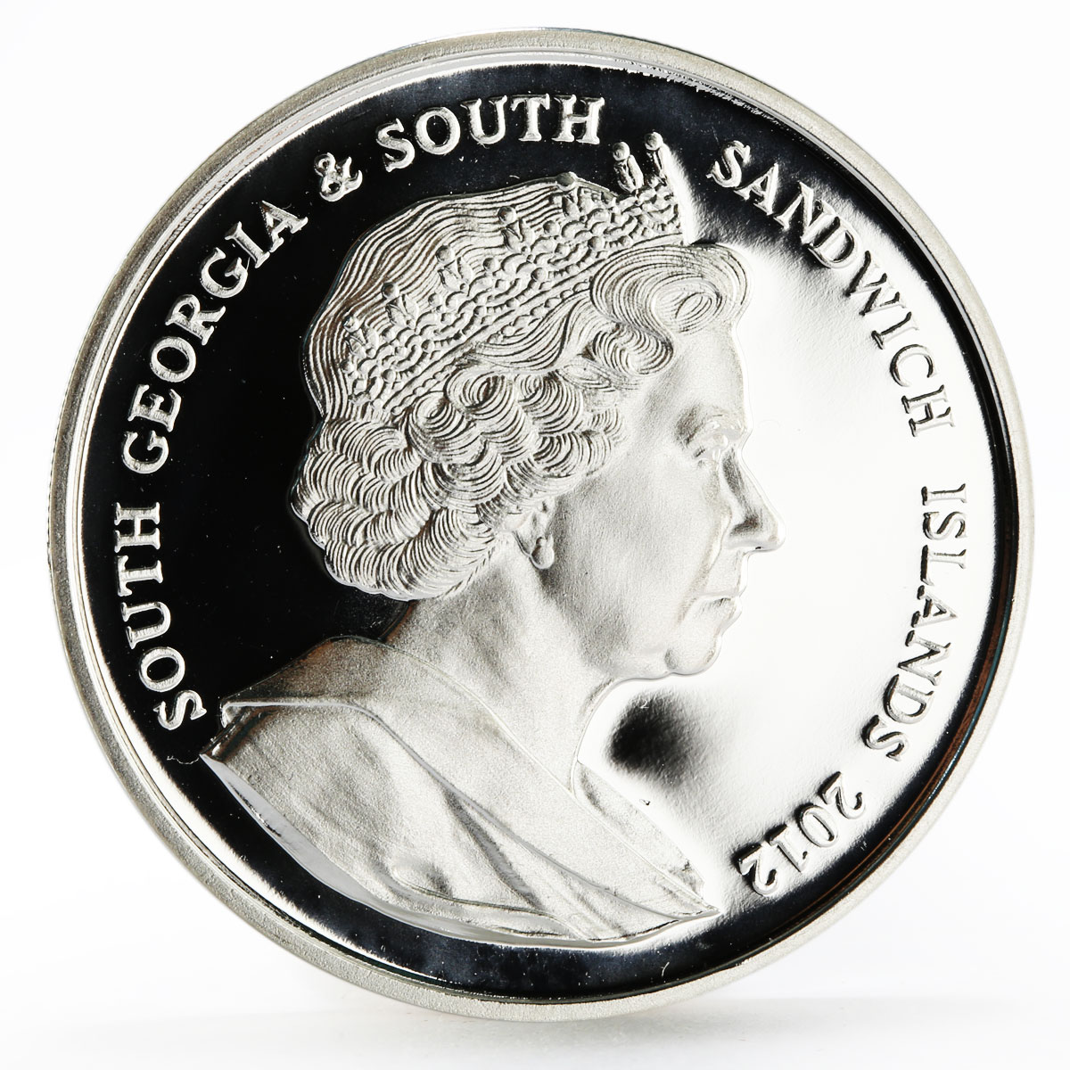 Sandwich Islands 2 pounds Diamond Jubilee of Queen Elizabeth II silver coin 2012