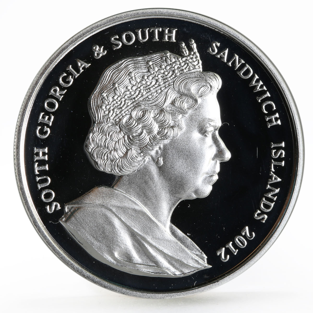 Sandwich Islands 2 pounds Diamond Jubilee of Queen Elizabeth II silver coin 2012