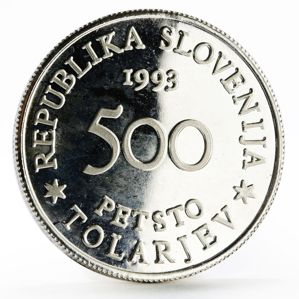 Slovenia 500 tolarjev 400 Years of the Battle for Sisak proof silver coin 1993