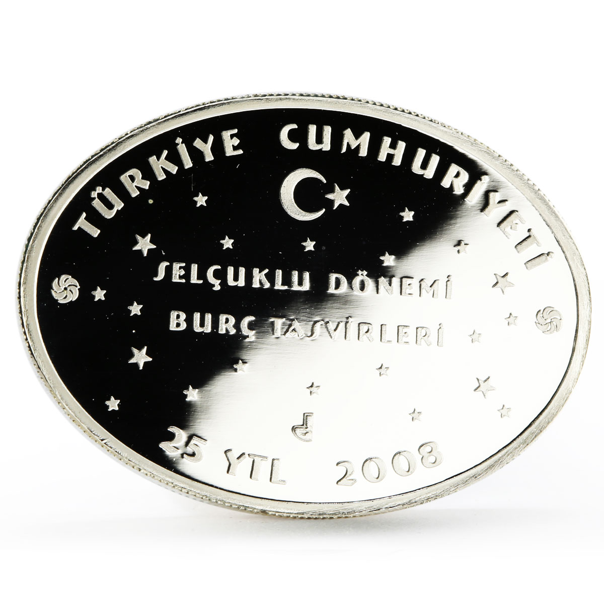 Turkey 25 lira Zodiac Horoscope Signs series Pisces proof silver coin 2008