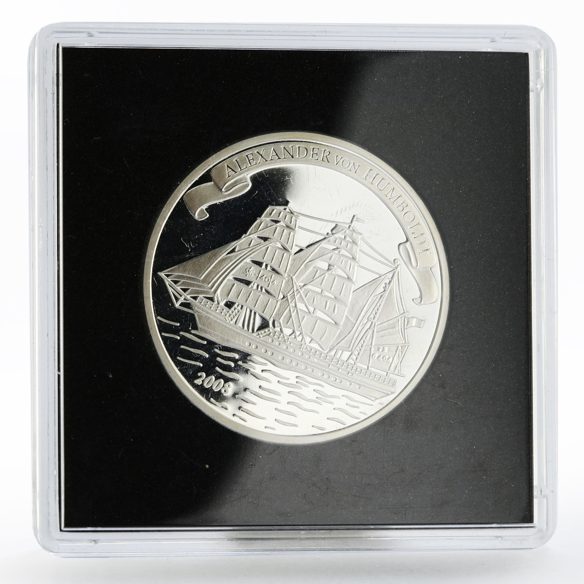 Cook Islands 2 dollars Sailing Ship Alexander von Humboldt silver coin 2008