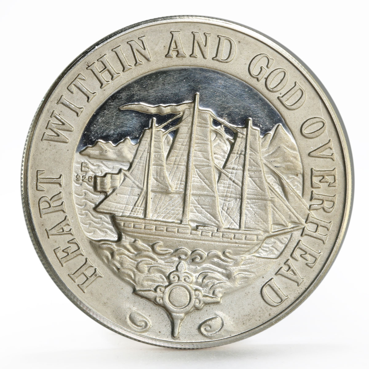 Sealand 10 dollars Princess Joan the First and Clipper Ship silver coin 1972