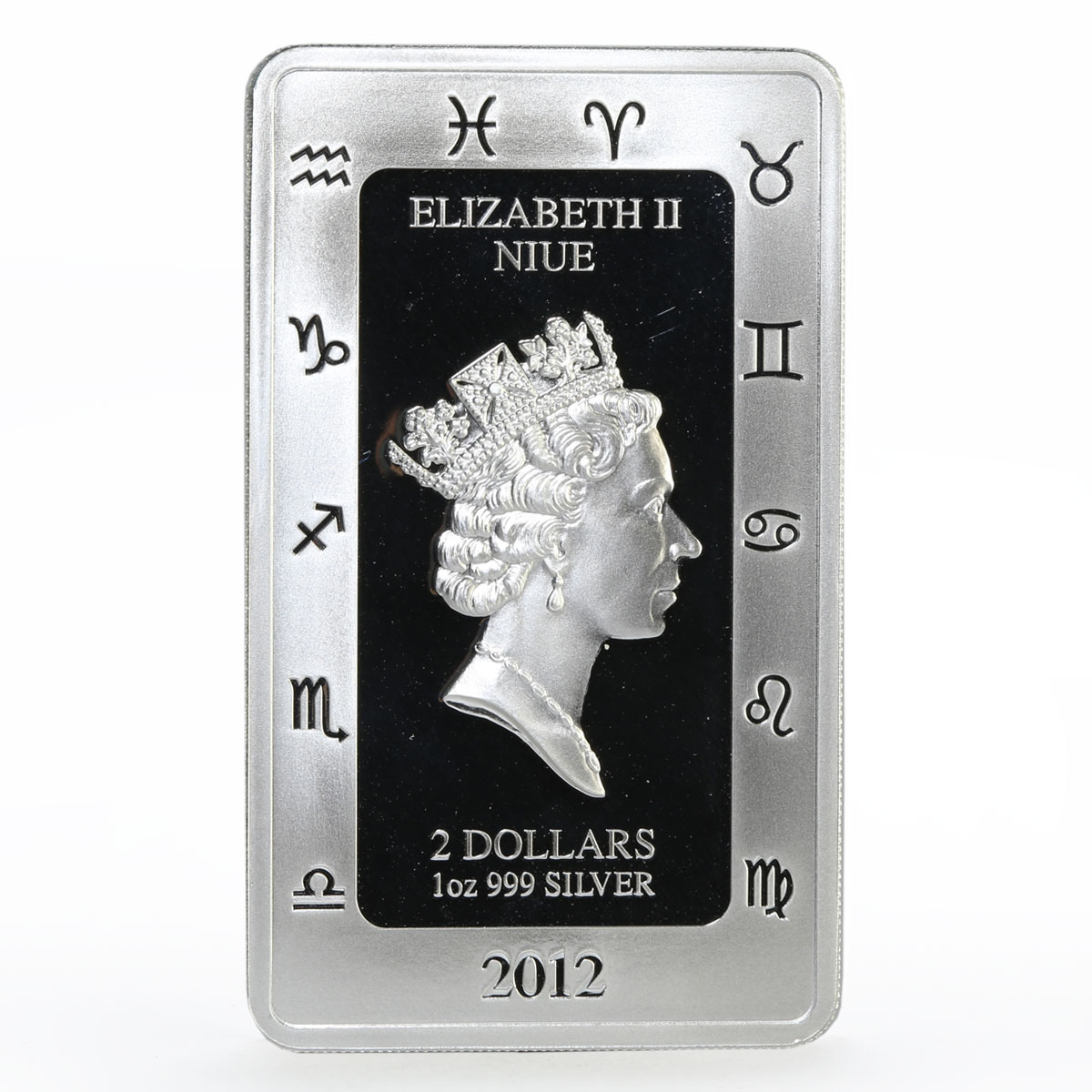 Niue 2 dollars Zodiac Signs series Taurus colored proof silver coin 2012