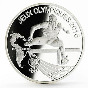 Rwanda 500 francs Rio de Janeiro Olympic Games series Hurdling silver coin 2013