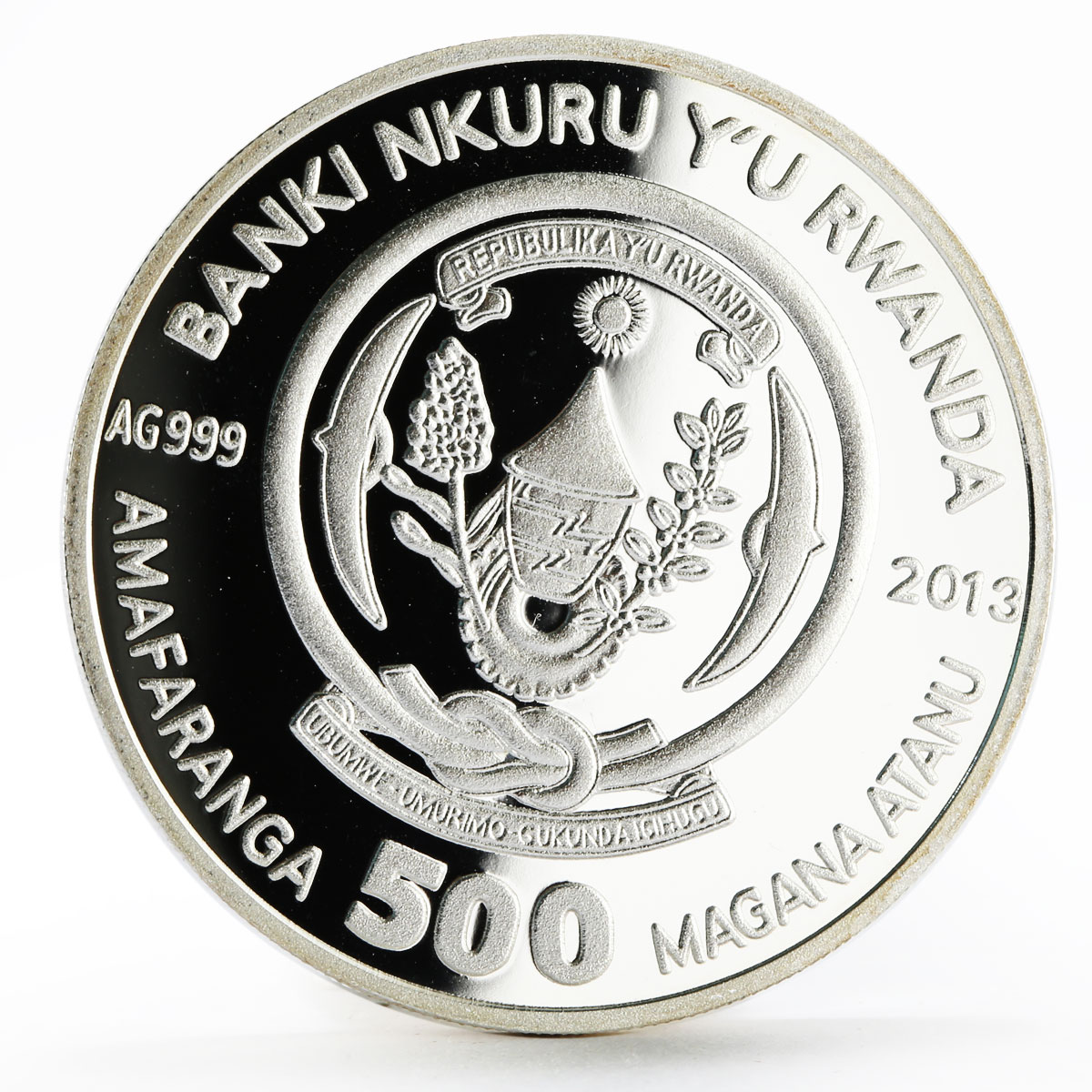 Rwanda 500 francs Rio de Janeiro Olympic Games series Hurdling silver coin 2013