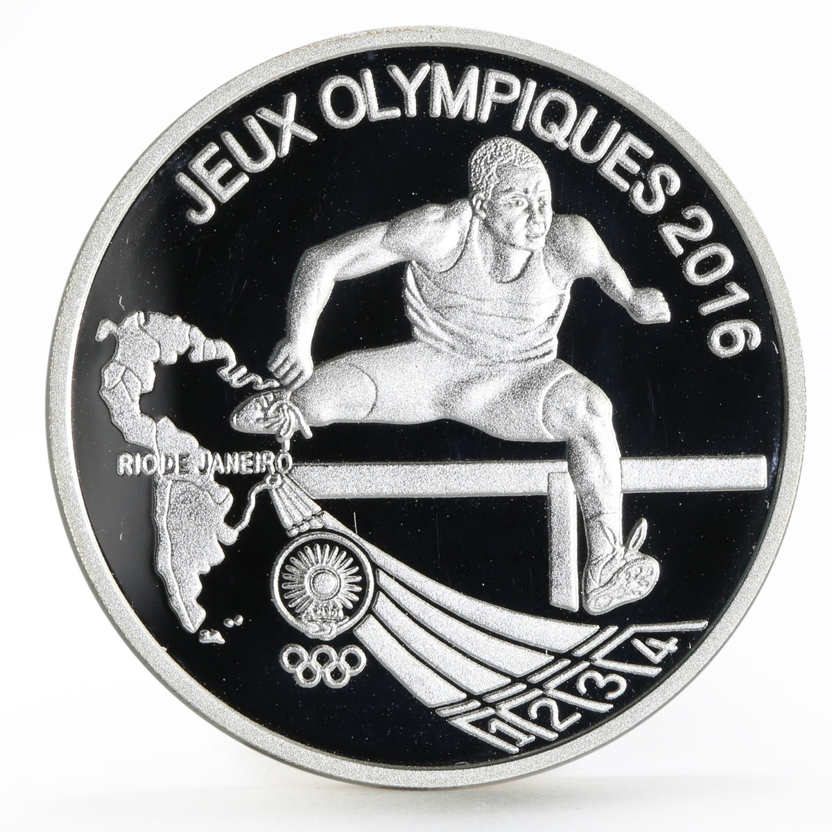 Rwanda 500 francs Rio de Janeiro Olympic Games series Hurdling silver coin 2013