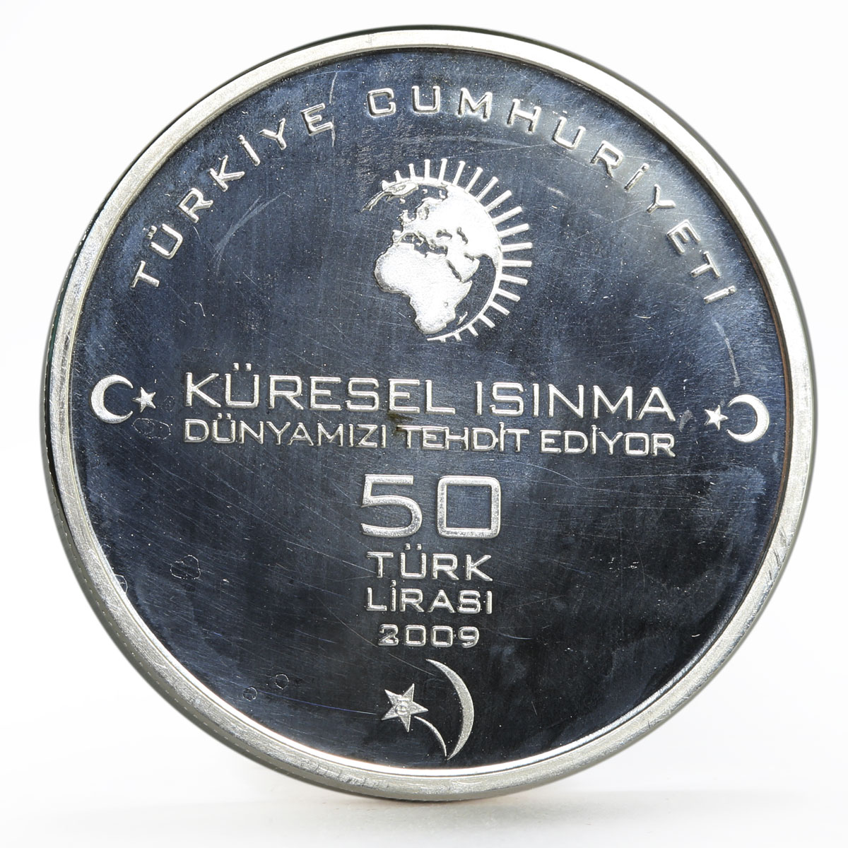 Turkey 50 lira The Problem of Water series Woman Earth proof silver coin 2009