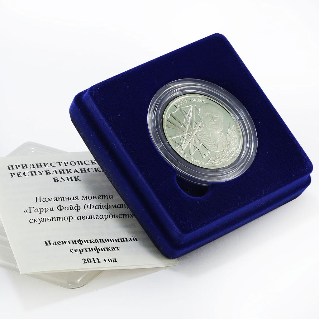 Transnistria 100 rubles The Avant-Garde Sculptor Garry Faif Art silver coin 2011