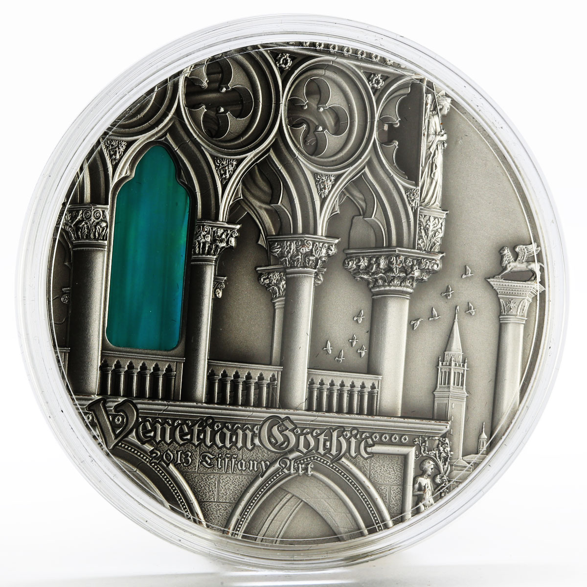 Palau 10 dollars Tiffany Art Venetian Gothic silver coin 2013