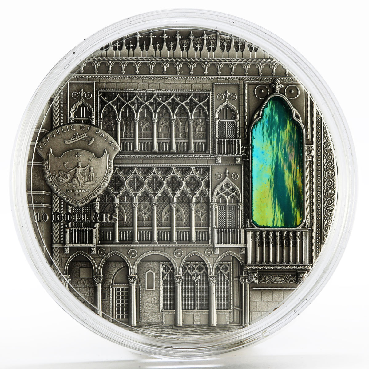 Palau 10 dollars Tiffany Art Venetian Gothic silver coin 2013