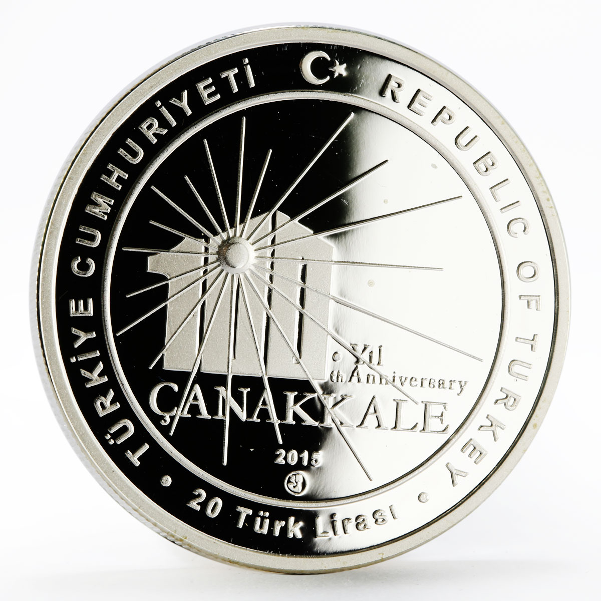 Turkey 20 lira 100th Anniversary of the Battle for Canakkale silver coin 2015