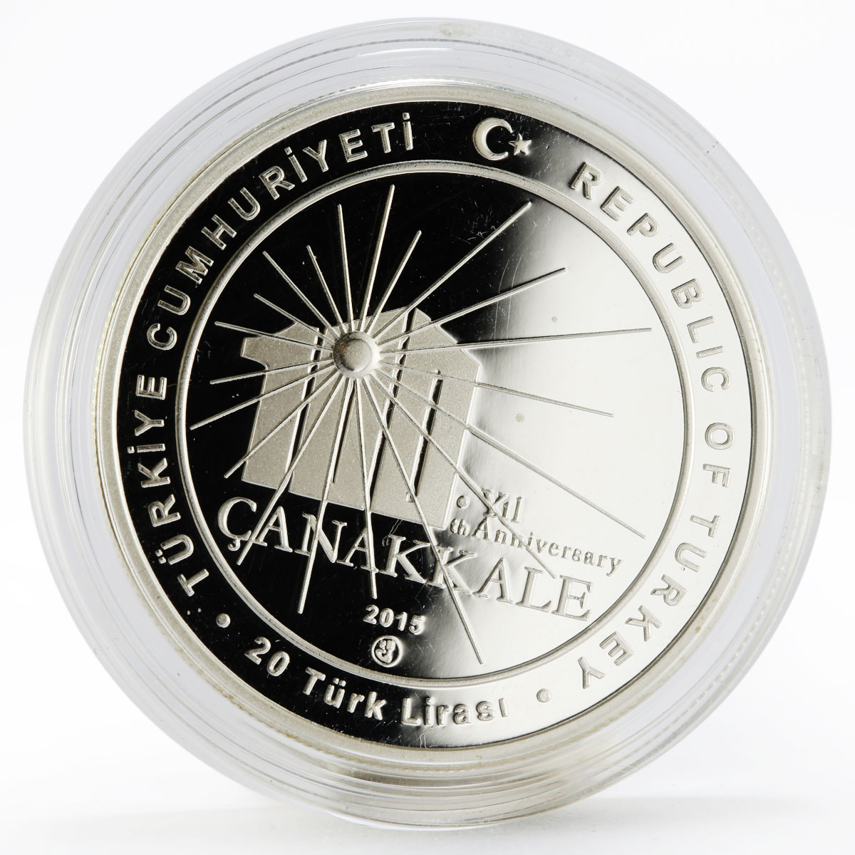 Turkey 20 lira 100th Anniversary of the Battle for Canakkale silver coin 2015