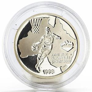 Congo 500 francs Sydney Olympic Games series Basketball proof silver coin 1998