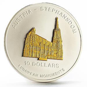 Nauru 10 dollars European Monuments St. Stephen's Cathedral silver coin 2005