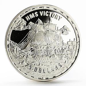 Solomon Islands 25 dollars Legendary Warships series Victory silver coin 2005