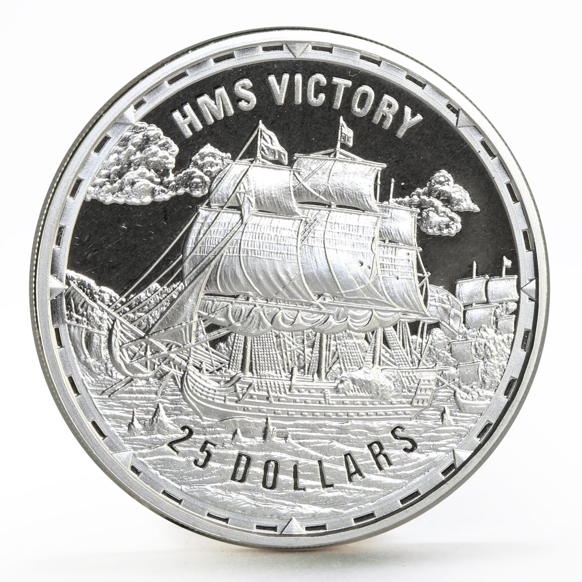 Solomon Islands 25 dollars Legendary Warships series Victory silver coin 2005