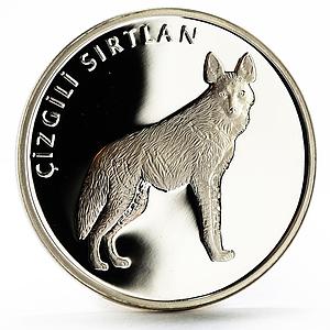 Turkey 20 lira Animal series Striped Hyena proof silver coin 2005