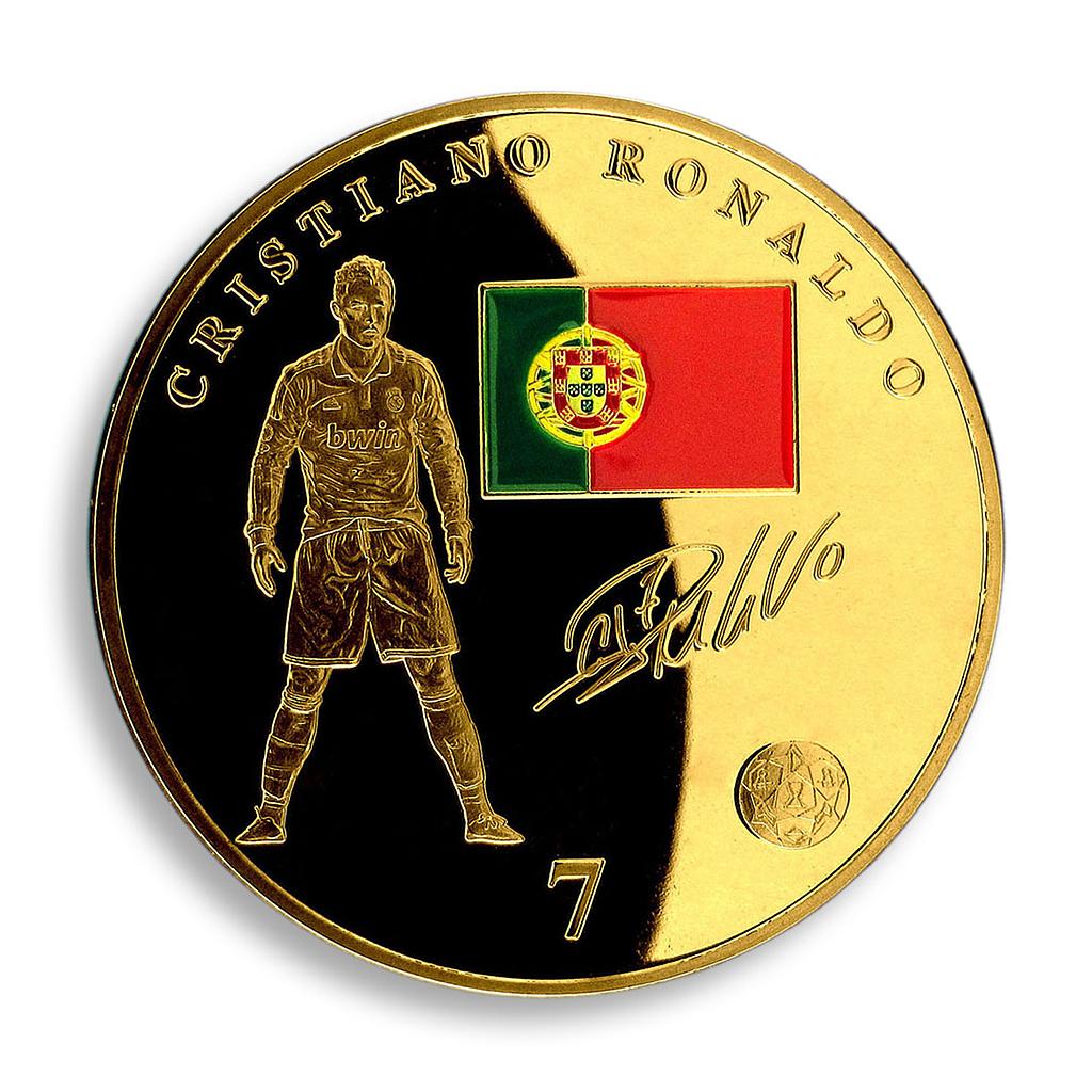 Cristiano Ronaldo, World Cup 2014, Brazil, FIFA,Football, Gold Plated, Token