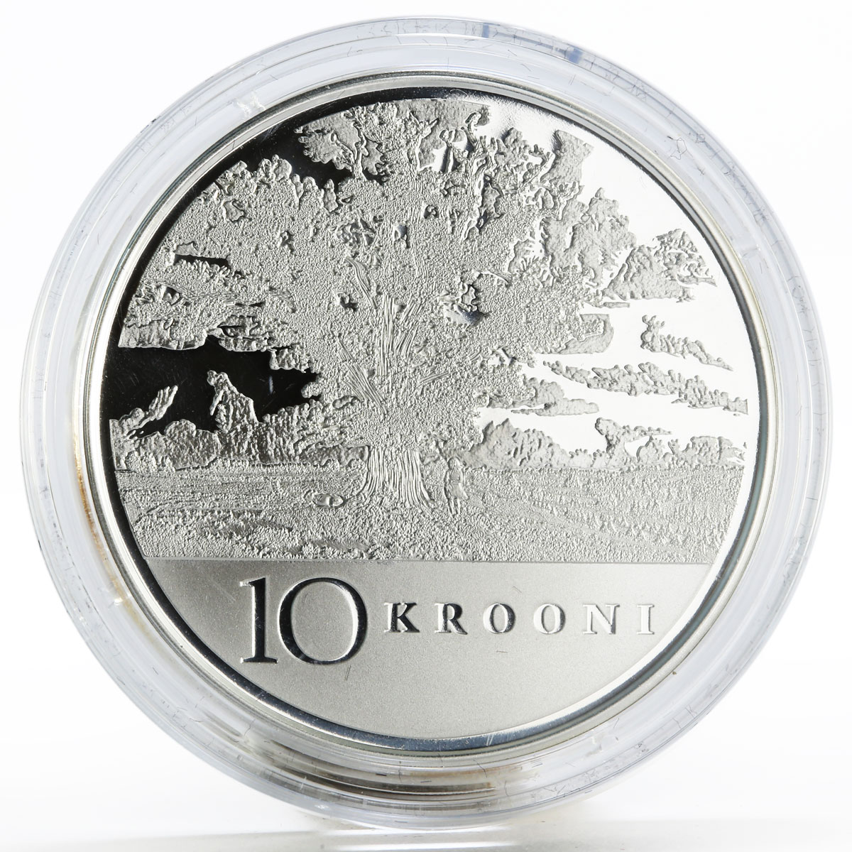 Estonia 10 krooni 90th Anniversary of Independence Oak Tree silver coin 2008