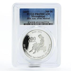 Mozambique 200 meticais 35 Years of the Metical PR69 PCGS proof silver coin 2015