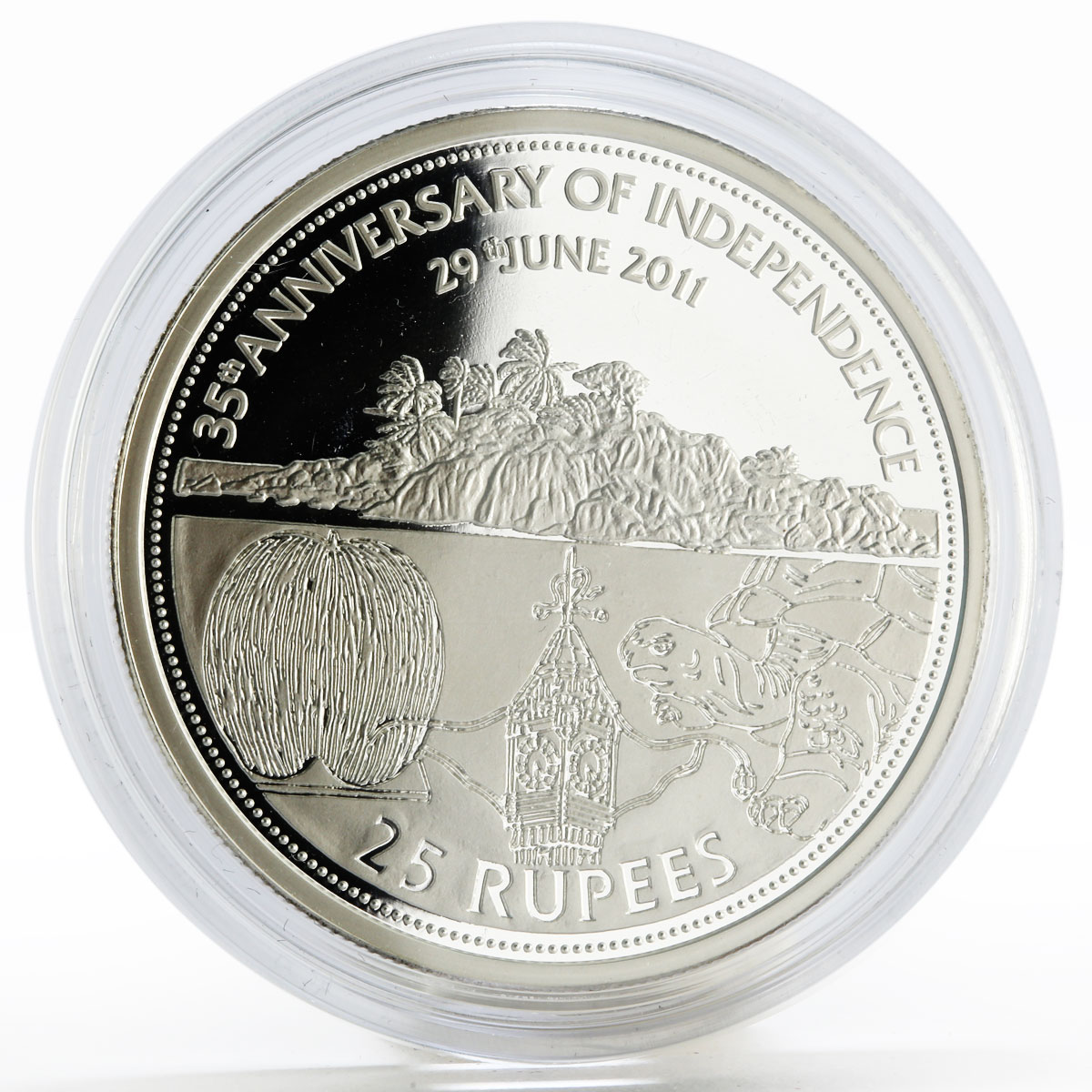 Seychelles 25 rupees 35th Anniversary of Independence Freedom silver coin 2011