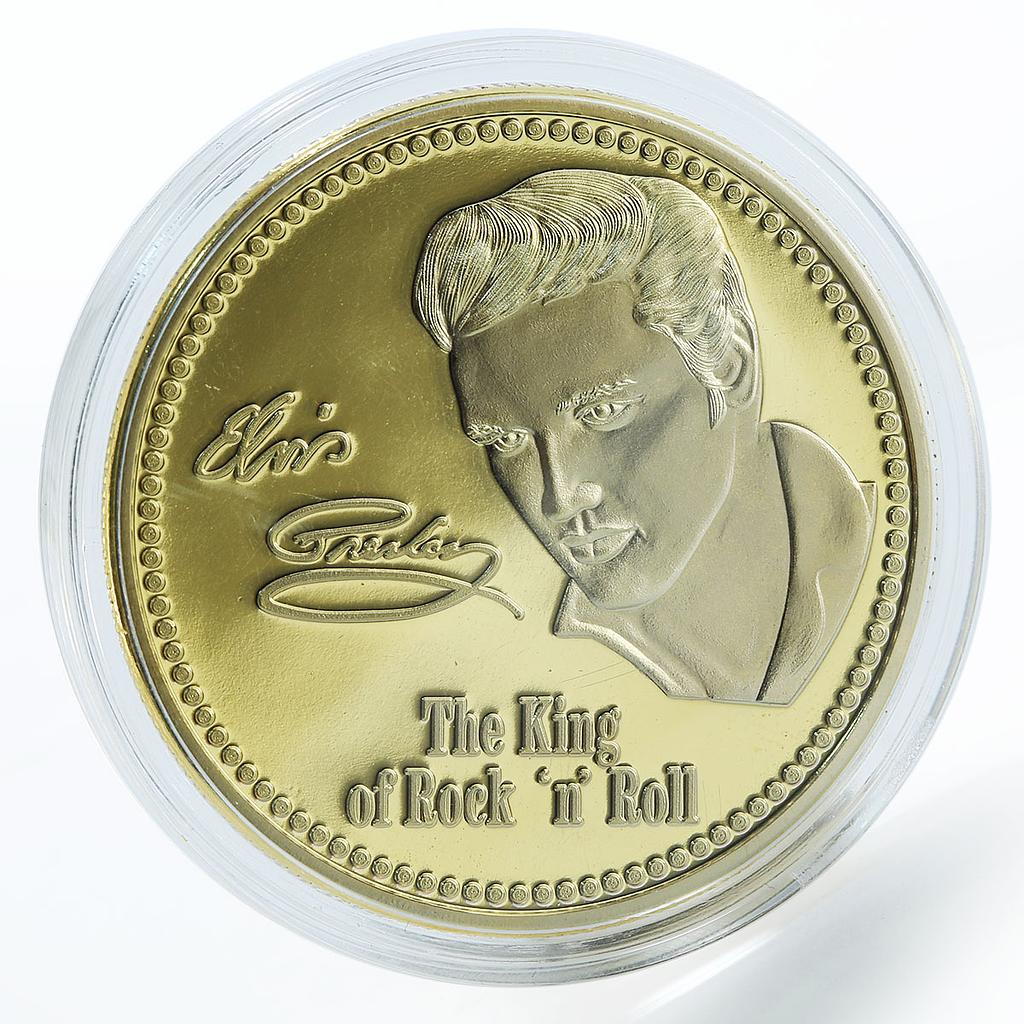 Elvis Presley, The King Of Rock 'n' Roll, Gold Plated Coin, Singer, Token