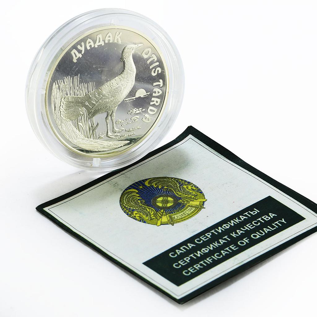 Kazakhstan 500 tenge Endangered Wildlife series Otis Tarda Bird silver coin 2003