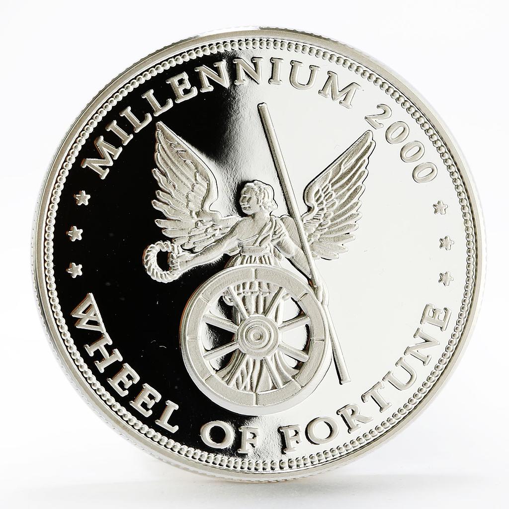 Liberia 10 dollars New Millennium Wheel of Fortune proof silver coin 2001