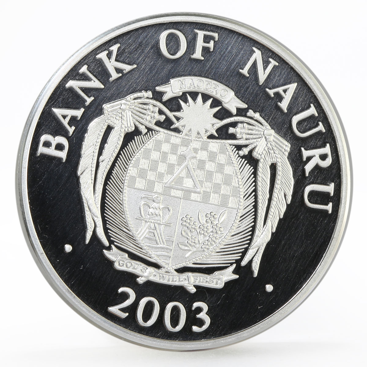 Nauru 10 dollars First Anniversary of the Euro in Circulation silver coin 2003