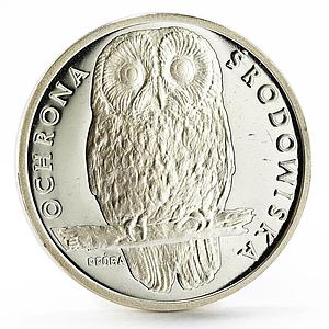 Poland 1000 zlotych Animal series Owl proba proof silver coin 1986