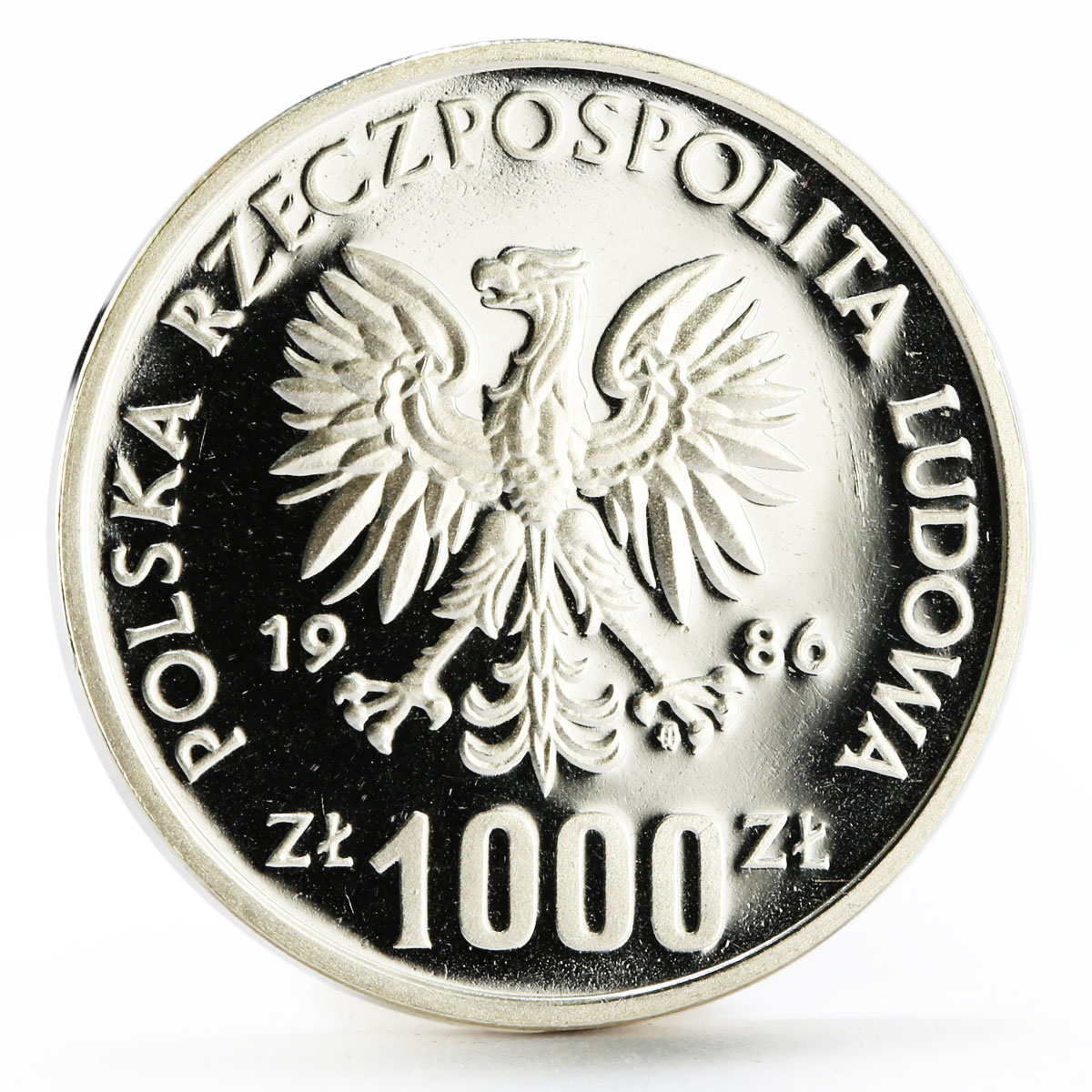 Poland 1000 zlotych Animal series Owl proba proof silver coin 1986