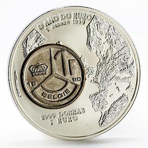 Sao Tome and Principe 2000 dobras Year of the Euro 1 Franc bimetal coin 1999