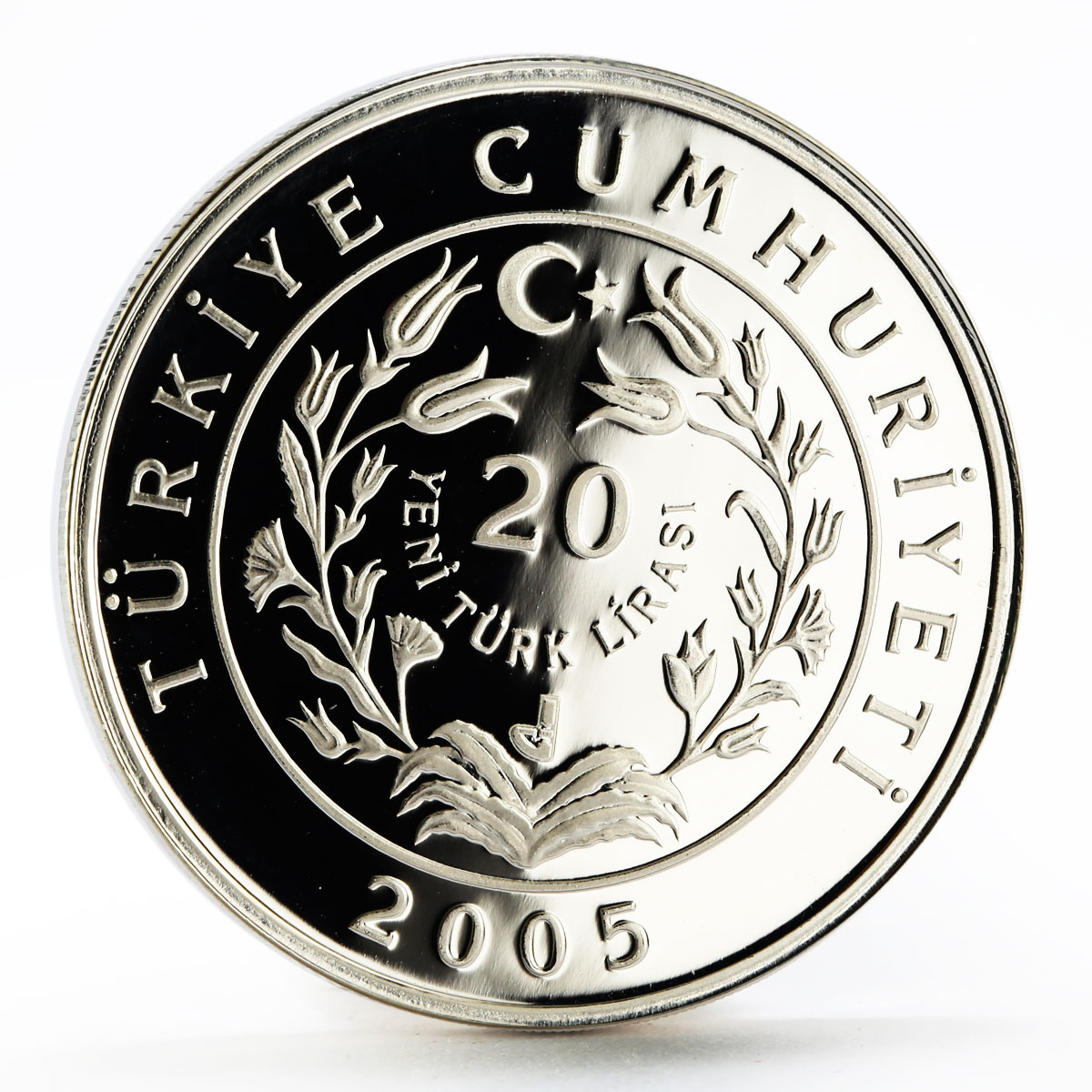 Turkey 20 lira Animal series Dormouse Gliridae proof silver coin 2005