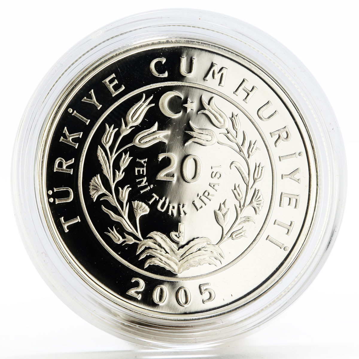 Turkey 20 lira Animal series Dormouse Gliridae proof silver coin 2005