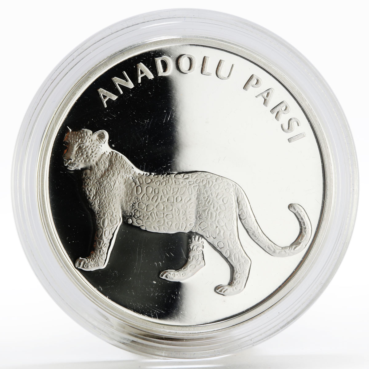 Turkey 20 lira Animal series Anatolian Leopard proof silver coin 2005