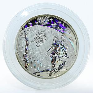 Cameroon 500 francs Zodiac Signs series Virgo hologram silver coin 2010