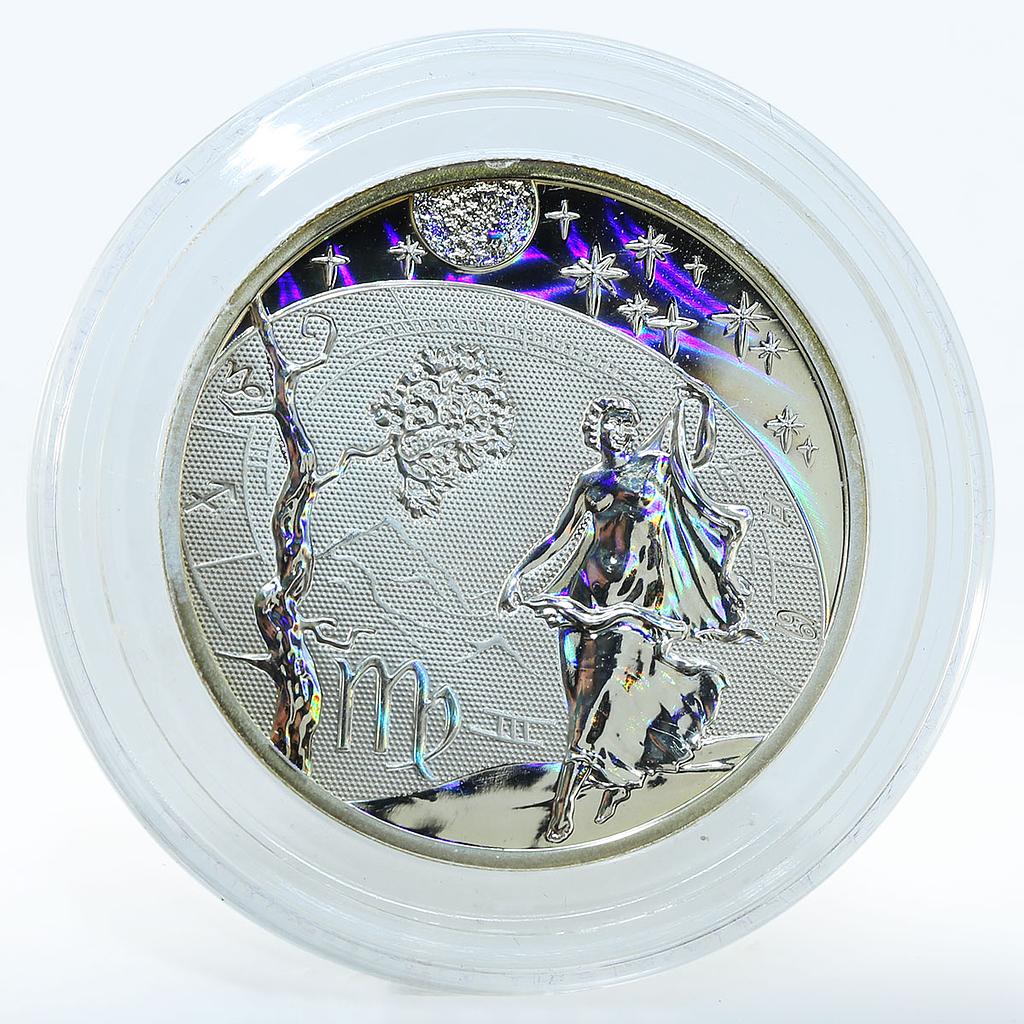 Cameroon 500 francs Zodiac Signs series Virgo hologram silver coin 2010