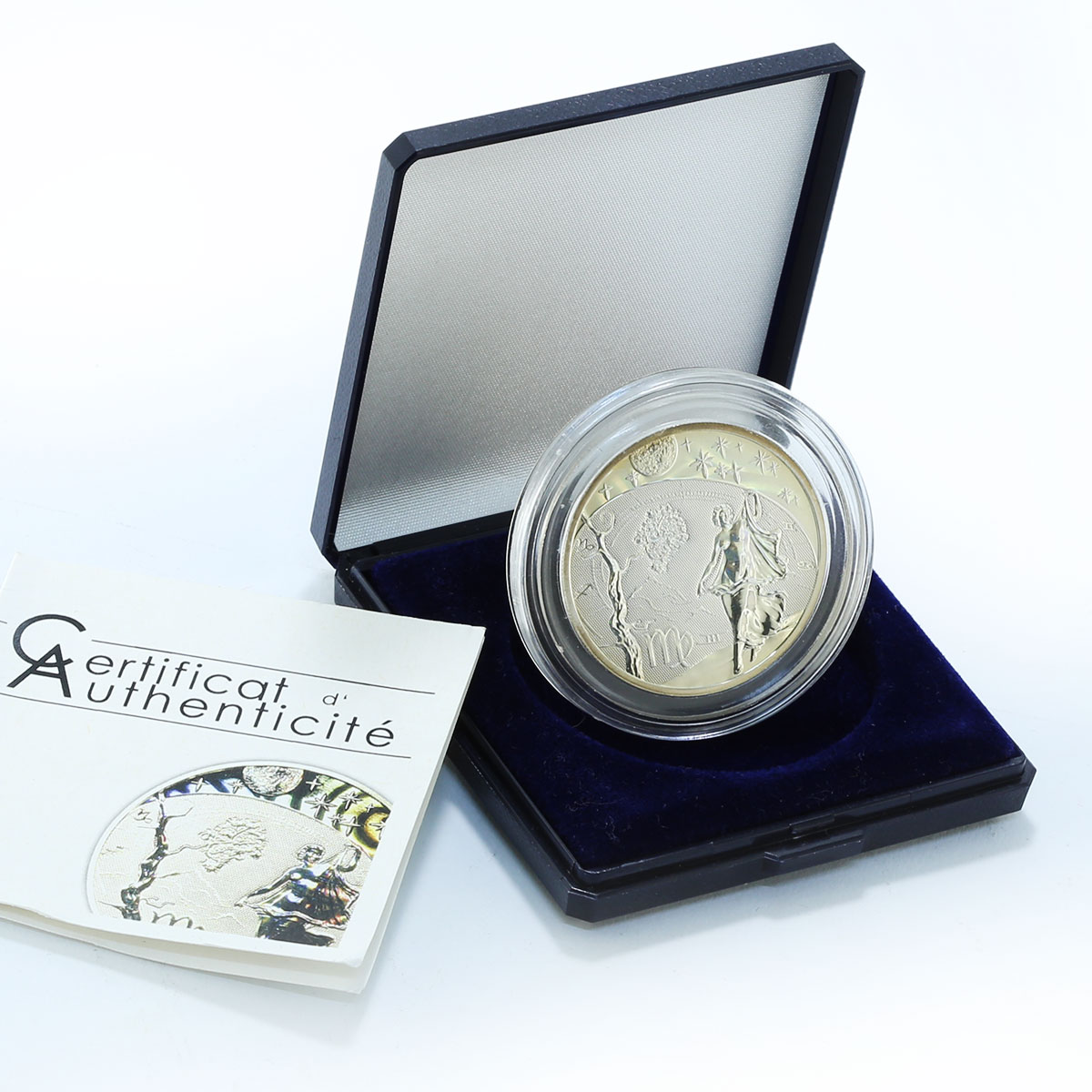 Cameroon 500 francs zodiac Virgo hologramme silver coin 2010