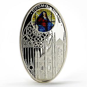 Niue 1 dollar Gothic Cathedrals series Milan Cathedral proof silver coin 2010