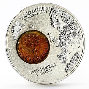 Sao Tome and Principe 2000 dobras Year of the Euro 1 Escudo bimetal coin 1999