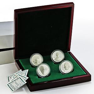 Abkhazia 10 apsars set of coins Famous Abkhazians silver coins 2009