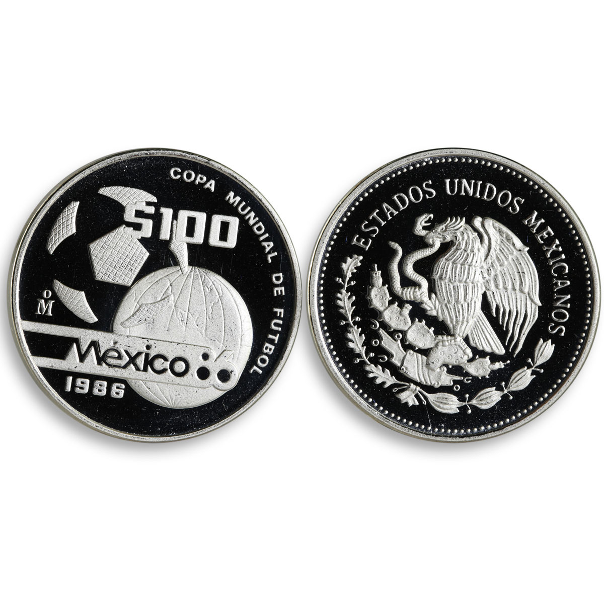 Mexico set of 15 coins Football World Cup 1986 silver coins 1985 - 1986