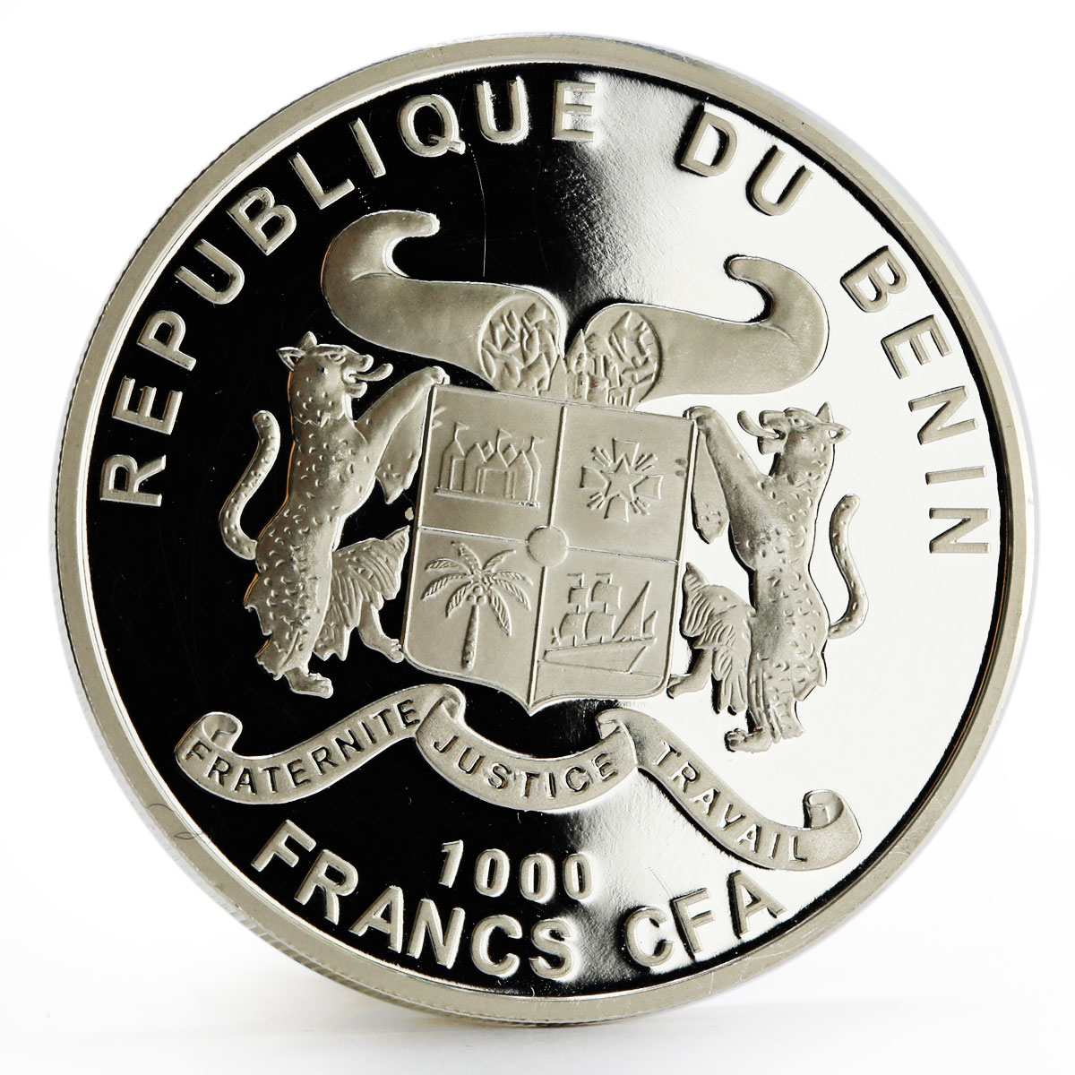 Benin 1000 francs Famous World Plants series Cannabis Sativa silver coin 2010