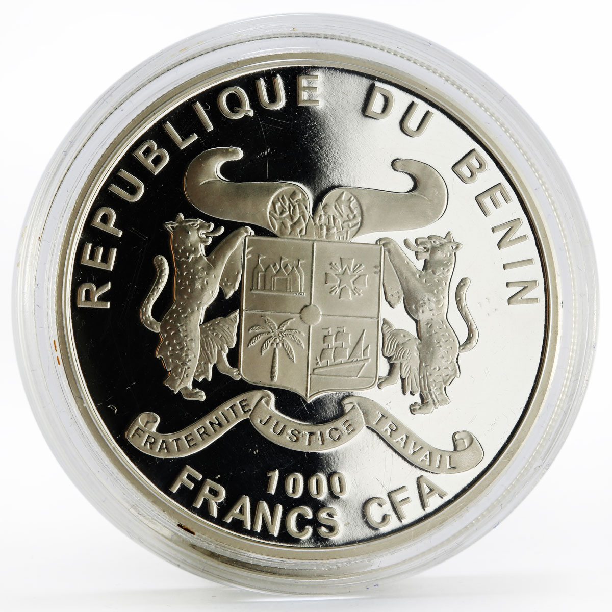 Benin 1000 francs Famous World Plants series Cannabis Sativa silver coin 2010