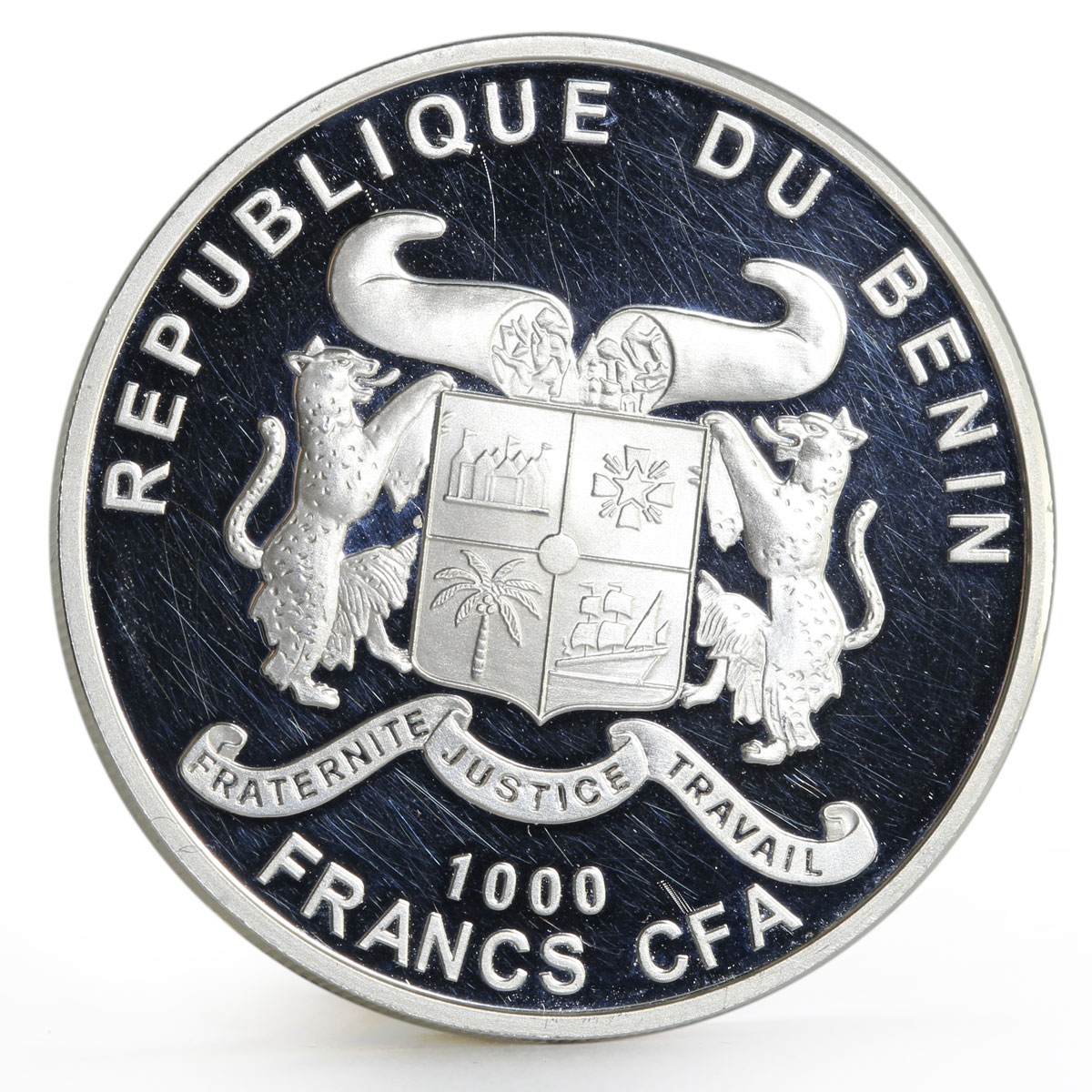 Benin 1000 francs Famous World Plants series Cannabis Sativa silver coin 2010