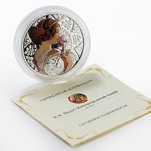 Niue 1 dollar Alphonse Mucha Zodiac Signs series Taurus colored silver coin 2011