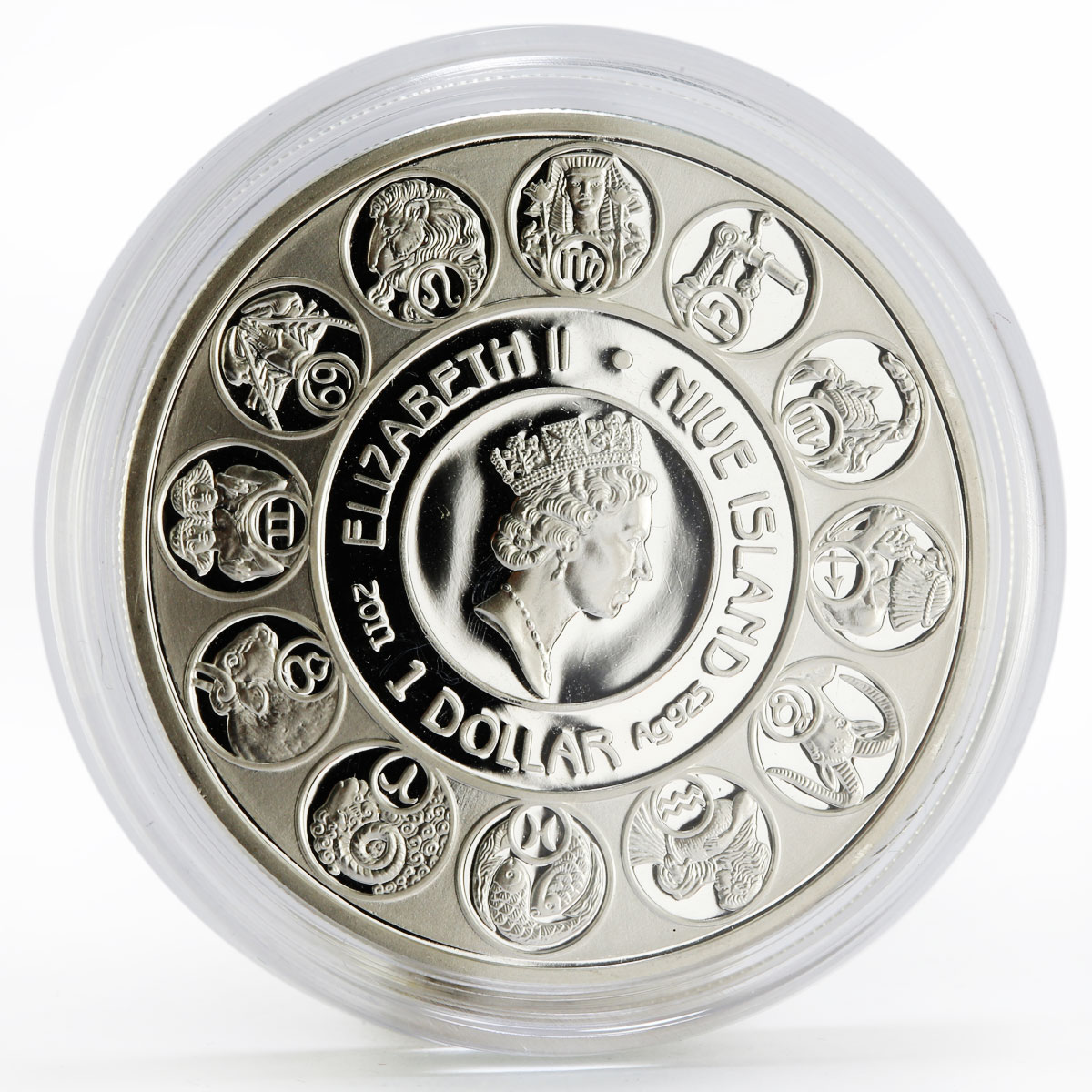 Niue 1 dollar Alfonso Mucha Signs of the Zodiac Taurus silver colored proof 2011