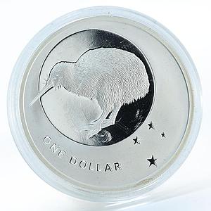 New Zealand 1 dollar Kiwi bird proof silver coin 2010