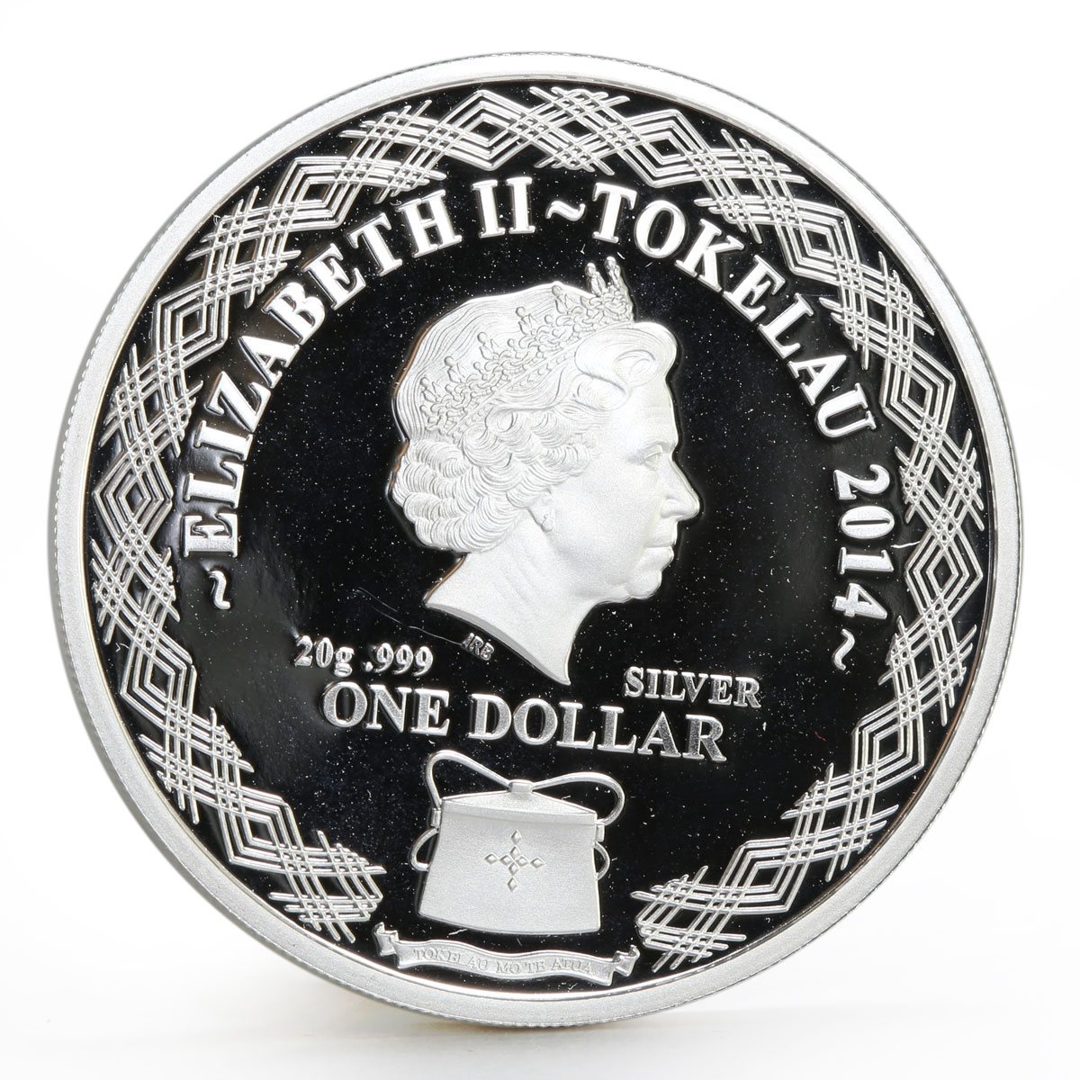 Tokelau 1 dollar Russian Troika Horses colored silver proof coin 2014