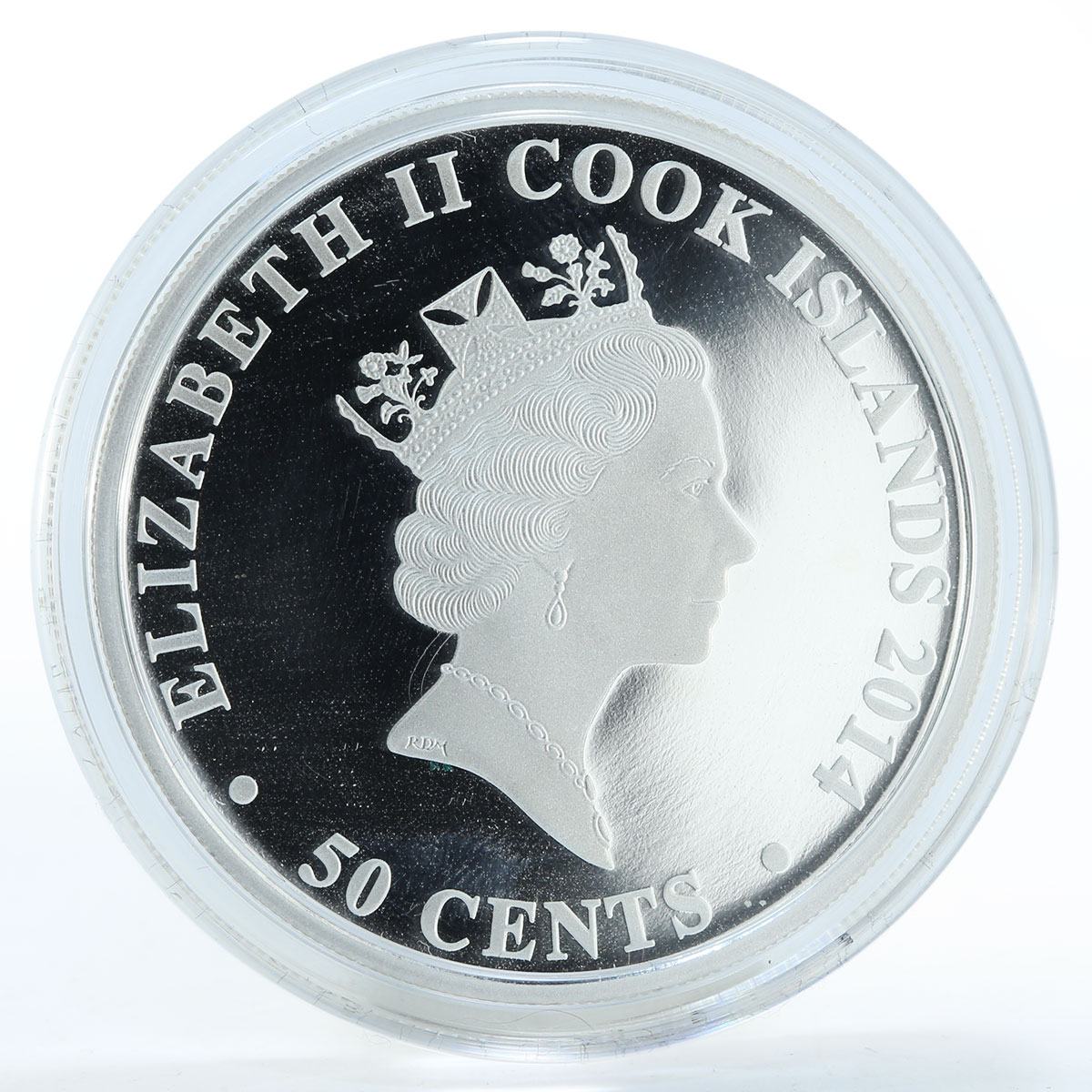 Cook Islands 50 cents Year of the Horse proof color silver coin 2014